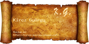 Kircz György névjegykártya